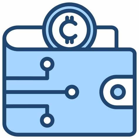 Icon of a crypto wallet with circuit lines, symbolizing step-by-step wallet setup guides for protecting digital assets.